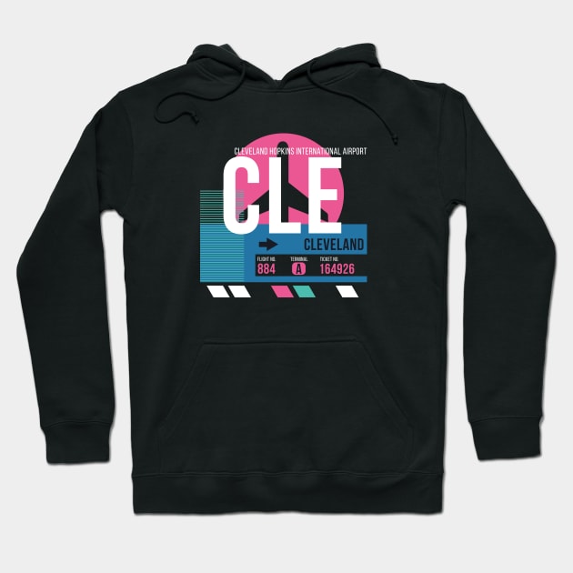 Cleveland (CLE) Airport // Sunset Baggage Tag Hoodie by Now Boarding